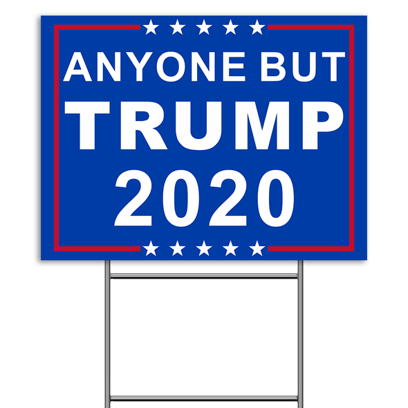 Anyone But Trump Yard Sign 2020, Nope Sign, Biden Yard Sign, Biden Harris 2020, Anti Trump Yard Signs 2020 Double Sided Print Waterproof, Joe Biden Yard Sign with 17" Heavy Duty Metal H-Frames 12"x18"