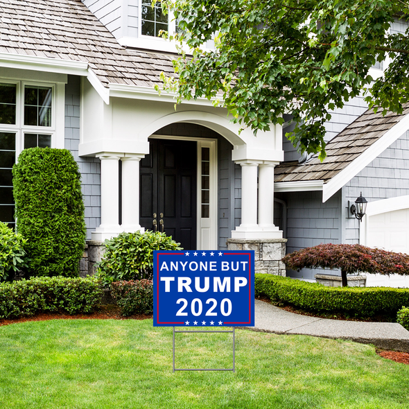 Anyone But Trump Yard Sign 2020, Nope Sign, Biden Yard Sign, Biden Harris 2020, Anti Trump Yard Signs 2020 Double Sided Print Waterproof, Joe Biden Yard Sign with 17" Heavy Duty Metal H-Frames 12"x18"