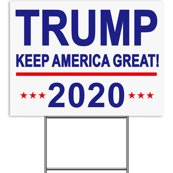 President Donald Trump 2020 Yard Sign, Keep America Great, Never Ever Let You Down Political Campaign Rally Lawn Sign, Double Sided Print,16 x 12 Inch - Show Your Republican Presidential Support