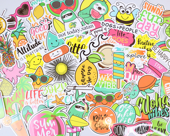 Cute Vsco Stickers 57 PCS, Positive Lovely Trendy Aesthetic Vinyl Sticker for Laptop Hydro Flasks Water Bottle Hydroflasks Phone Case Skateboard, Gifts Decals for Valentine's Day Kids Teens Girls