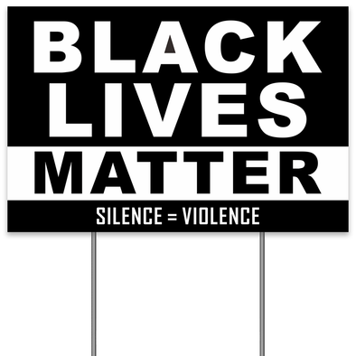 Black Lives Matte Yard Sign, 18x12 inches Double Sided Print BLM Weatherproof Corrugated Plastic Lawn Sign