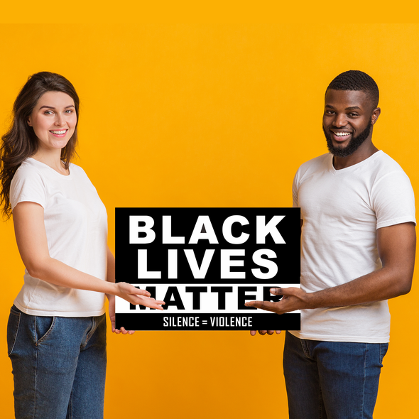 Black Lives Matte Yard Sign, 18x12 inches Double Sided Print BLM Weatherproof Corrugated Plastic Lawn Sign