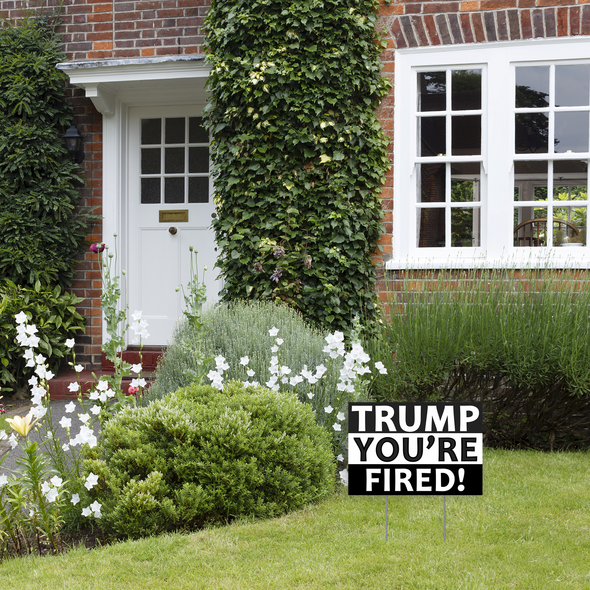 Trump You're Fired Yard Sign 18x12", Support Biden Harris President 2020 Election Black Lives Matter BLM Anti-racism Political Lawn Sign w/ Metal Stakes, 2-Sided Print Banner for Outdoors Patio Garden